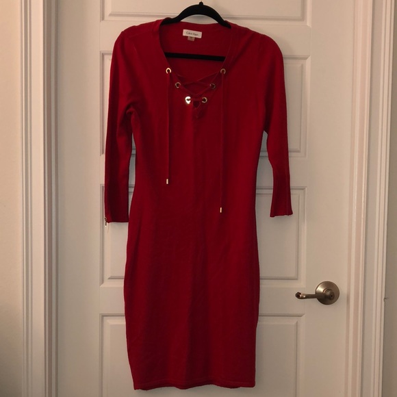 Calvin Klein red dress - Picture 1 of 8